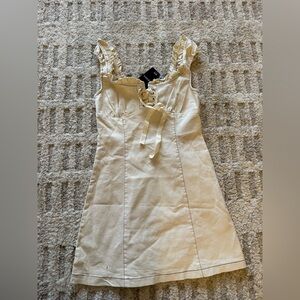 Chic Cream Ruffle Mini Dress